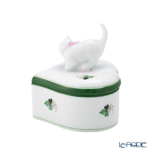 ヘレンド ウィーンのバラ 06111-0-26 ハートボックス（ネコ）