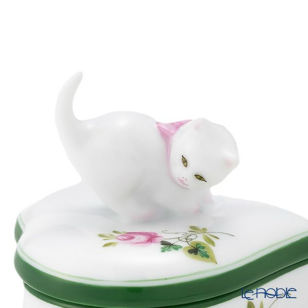 ヘレンド ウィーンのバラ 06111-0-26 ハートボックス（ネコ）