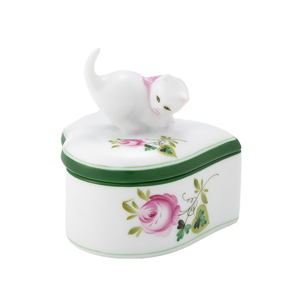 ヘレンド ウィーンのバラ 06111-0-26 ハートボックス（ネコ）