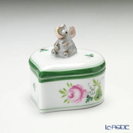 ヘレンド ウィーンのバラ 06111-0-70 ハートボックス（ゾウ）