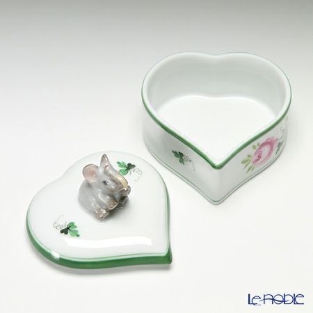 ヘレンド ウィーンのバラ 06111-0-70 ハートボックス（ゾウ）