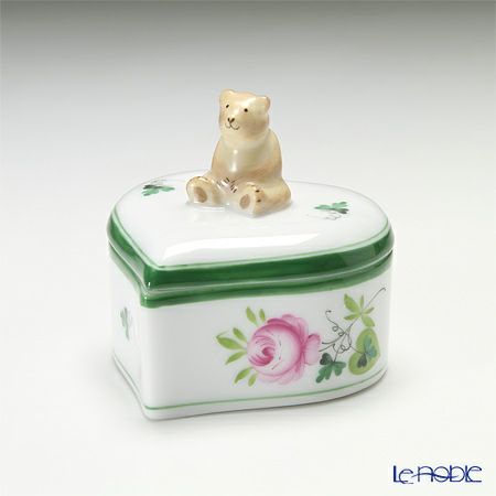 ヘレンド (HEREND) ウィーンのバラ 06111-0-71 ハートボックス（クマ