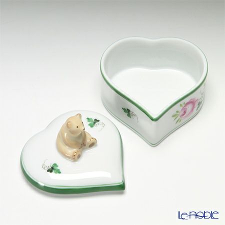 ヘレンド ウィーンのバラ 06111-0-71 ハートボックス（クマ）