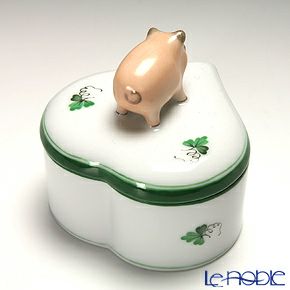 ヘレンド ウィーンのバラ 06111-0-72 ハートボックス（ブタ）