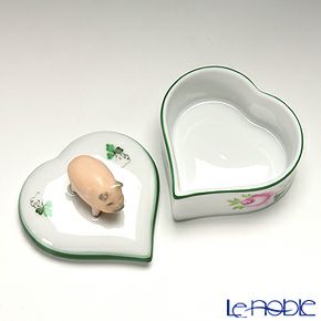 ヘレンド ウィーンのバラ 06111-0-72 ハートボックス（ブタ）