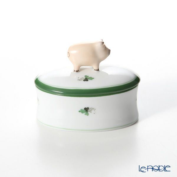 ヘレンド ウィーンのバラ 06114-0-72 オーバルボックス（ブタ）