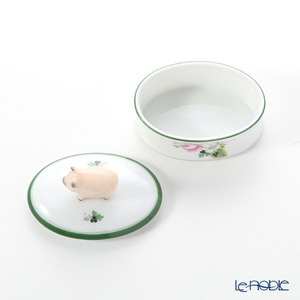 ヘレンド ウィーンのバラ 06114-0-72 オーバルボックス（ブタ）