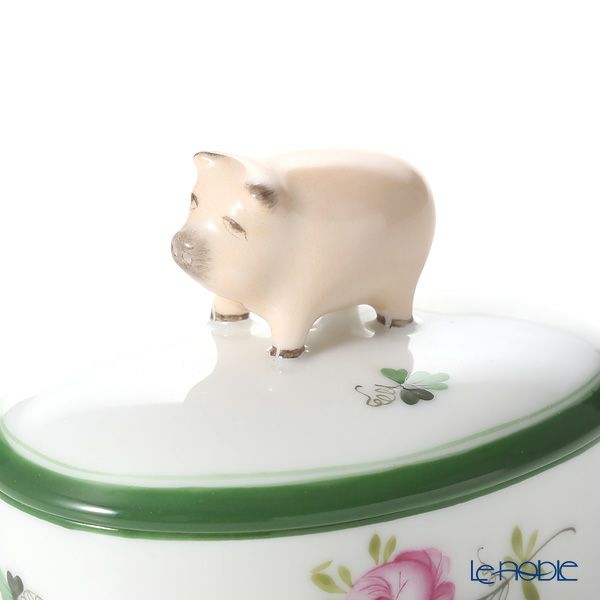 ヘレンド ウィーンのバラ 06114-0-72 オーバルボックス（ブタ）