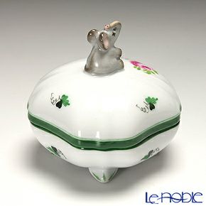 ヘレンド ウィーンのバラ 06179-0-70 スクエアボックス（ゾウ） 7.3cm