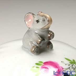 ヘレンド ウィーンのバラ 06179-0-70 スクエアボックス（ゾウ） 7.3cm