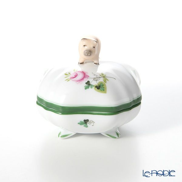 ヘレンド ウィーンのバラ 06179-0-72 スクエアボックス（ブタ） 7.3cm