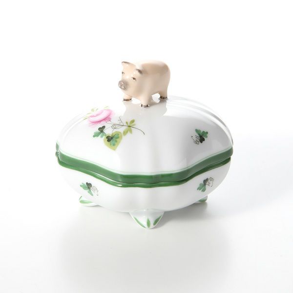 ヘレンド ウィーンのバラ 06179-0-72 スクエアボックス（ブタ） 7.3cm