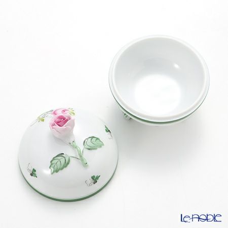 ヘレンド ウィーンのバラ 06183-0-09 脚付ラウンドボックス（ローズ） 7cm