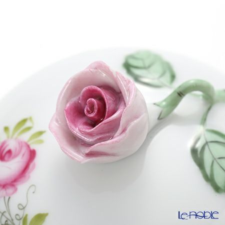 ヘレンド ウィーンのバラ 06183-0-09 脚付ラウンドボックス（ローズ） 7cm