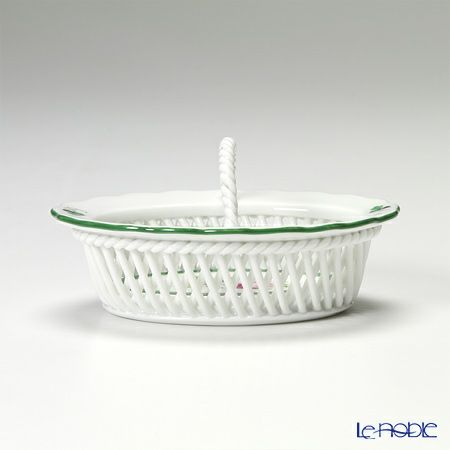 ヘレンド ウィーンのバラ 07382-0-00 バスケット（ハンドル付） 9.8cm