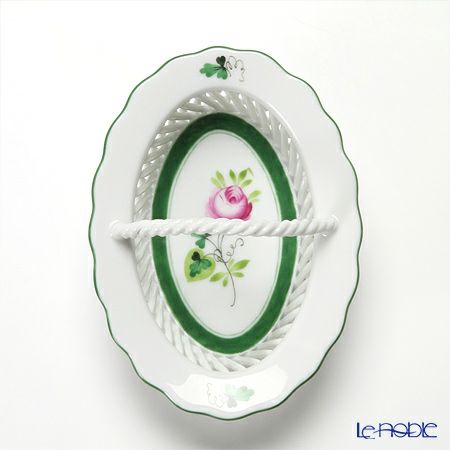 ヘレンド ウィーンのバラ 07382-0-00 バスケット（ハンドル付） 9.8cm