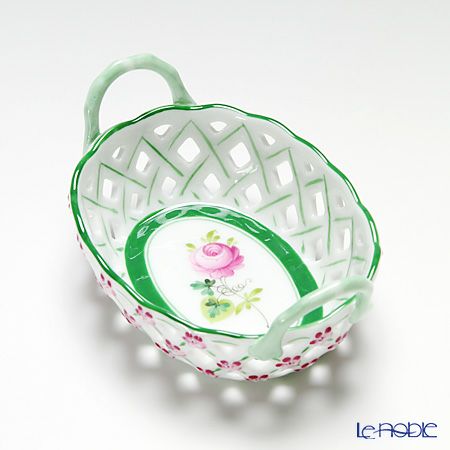 ヘレンド ウィーンのバラ 07425-0-00 バスケット（オープンワーク）