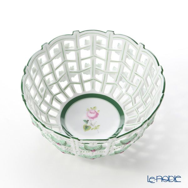 ヘレンド ウィーンのバラ 07473-0-00 バスケット（オープンワーク） 16cm