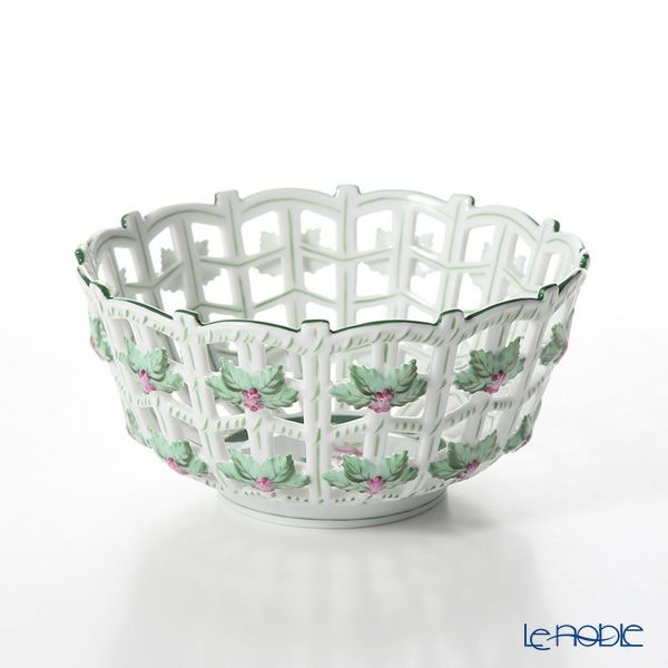 ヘレンド ウィーンのバラ 07473-0-00 バスケット（オープンワーク） 16cm