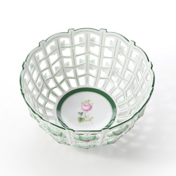 ヘレンド ウィーンのバラ 07473-0-00 バスケット（オープンワーク） 16cm