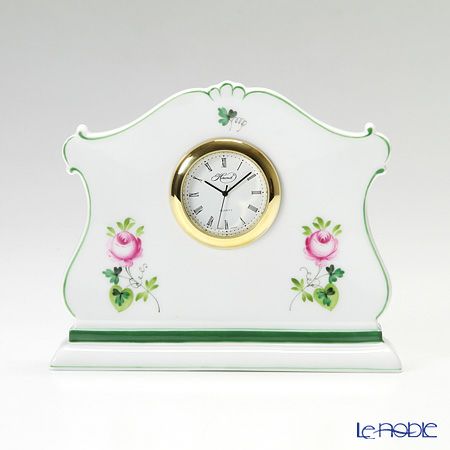 ヘレンド ウィーンのバラ 08068-0-00 テーブルクロック 11.5cm