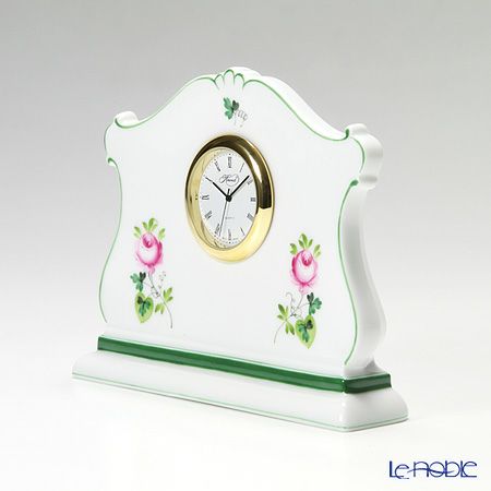 ヘレンド ウィーンのバラ 08068-0-00 テーブルクロック 11.5cm