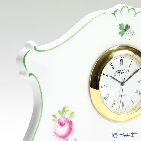 ヘレンド ウィーンのバラ 08068-0-00 テーブルクロック 11.5cm