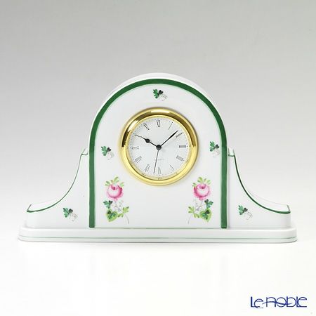 ヘレンド ウィーンのバラ 08081-0-00 テーブルクロック 14cm