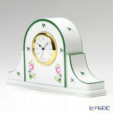 ヘレンド ウィーンのバラ 08081-0-00 テーブルクロック 14cm