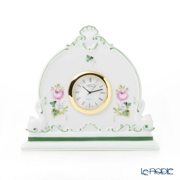 ヘレンド ウィーンのバラ 08083-0-00 テーブルクロック 12.5cm