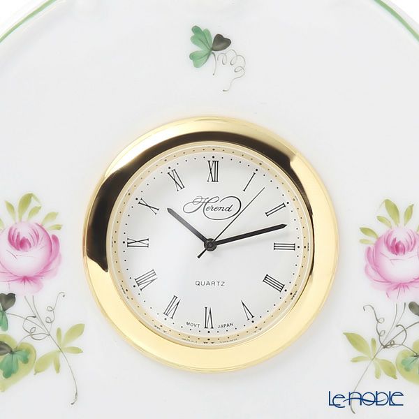 ヘレンド ウィーンのバラ 08083-0-00 テーブルクロック 12.5cm