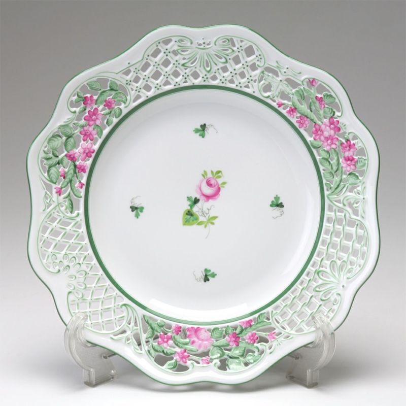 ヘレンド ウィーンのバラ 08406-0-50 プレート（オープンワーク） 25.8cm