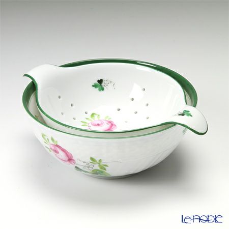 ヘレンド ウィーンのバラ 001453／01454 ティーストレーナー／ボウル