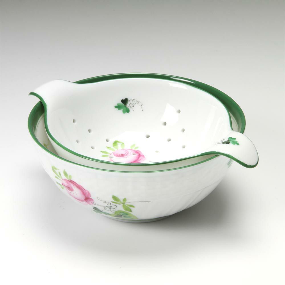 ヘレンド ウィーンのバラ 001453／01454 ティーストレーナー／ボウル