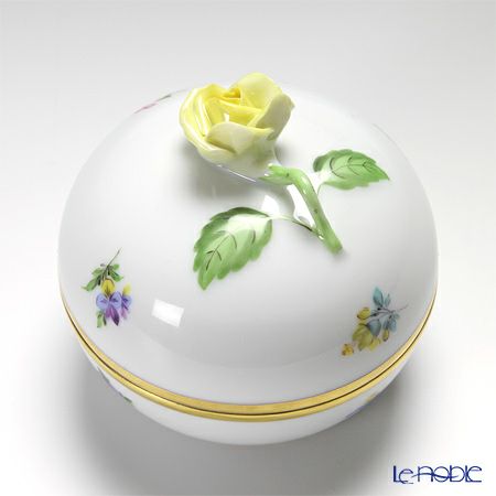 ヘレンド ミルフルール MF 06033-0-00／6153 ラウンドボックス（ローズ）