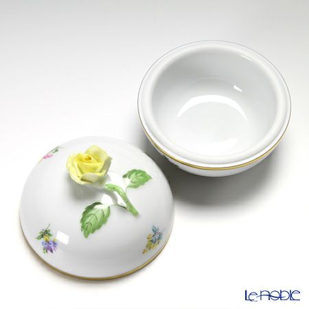 ヘレンド ミルフルール MF 06033-0-00／6153 ラウンドボックス（ローズ）