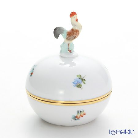 ヘレンド ミルフルール MF 06033-0-16 ラウンドボックス（ニワトリ） 8cm