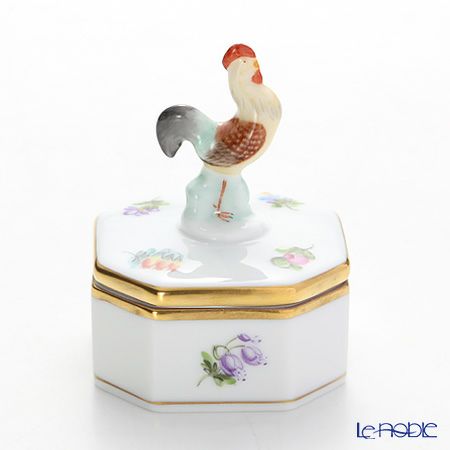 ヘレンド ミルフルール MF 06105-0-16 オクタゴナルボックス（ニワトリ） 4.8cm