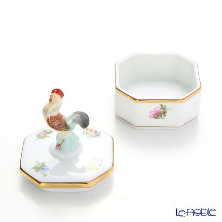 ヘレンド ミルフルール MF 06105-0-16 オクタゴナルボックス（ニワトリ） 4.8cm