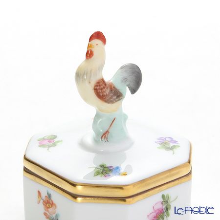 ヘレンド ミルフルール MF 06105-0-16 オクタゴナルボックス（ニワトリ） 4.8cm