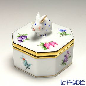 ヘレンド ミルフルール MF 06105-0-25 オクタゴナルボックス（ウサギ）