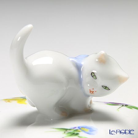 ヘレンド ミルフルール MF 06111-0-26／6111 ハートボックス（ネコ）