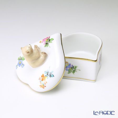 ヘレンド ミルフルール MF 06111-0-71 ハートボックス（クマ）