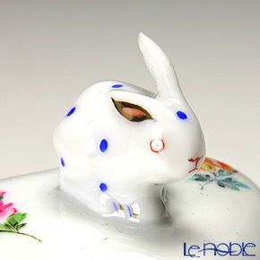 ヘレンド ミルフルール MF 06112-0-25／6112 ハートボックス（ウサギ）