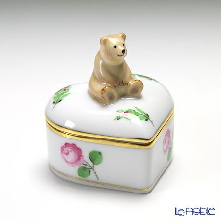 ヘレンド プティットローズ PR 06112-0-71 ハートボックス（クマ）