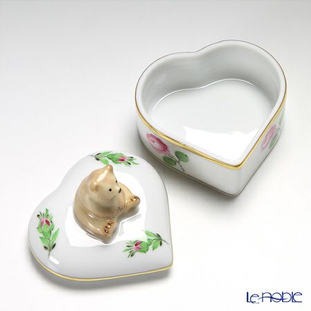 ヘレンド プティットローズ PR 06112-0-71 ハートボックス（クマ）