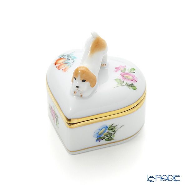 ヘレンド ミルフルール MF 06112-0-91 ハートボックス（ドッグ）