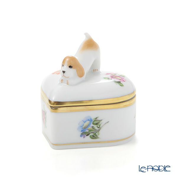 ヘレンド ミルフルール MF 06112-0-91 ハートボックス（ドッグ）