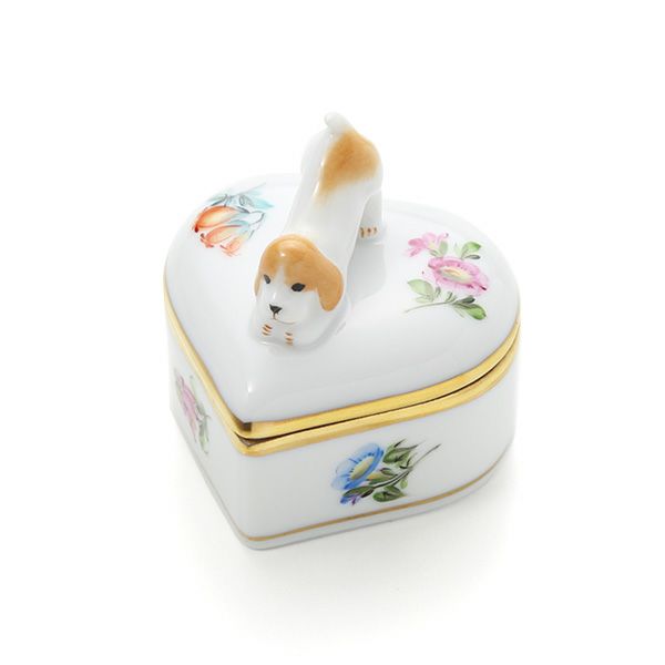 ヘレンド ミルフルール MF 06112-0-91 ハートボックス（ドッグ）