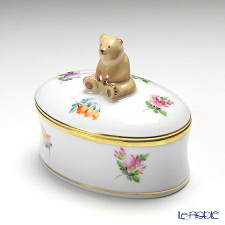 ヘレンド HEREND ミルフルール クマ 小物入れ ベア ボンボニエール ヘレンド HEREND ◇ ミルフルール クマ 小物入れ ベア ボンボニエール